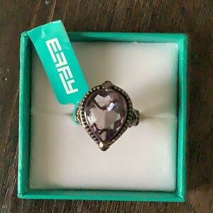 Effy925 Sterling Silver and 18KP Yellow Gold Amethyst Ring